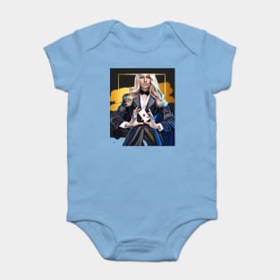 Lady Magician doing card trick Baby Bodysuit